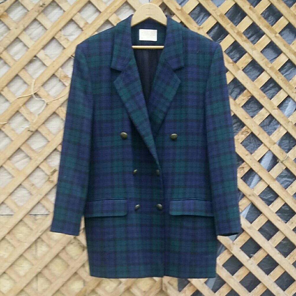 Vintage Pendleton Black Watch Plaid Blazer